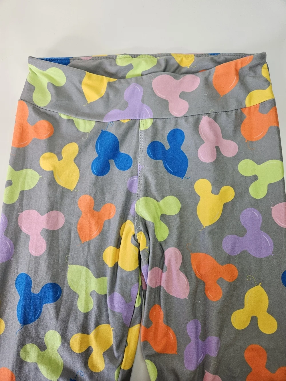 Disney Parks Mickey Mouse Colorful Gray Balloon Leggings Women's Small